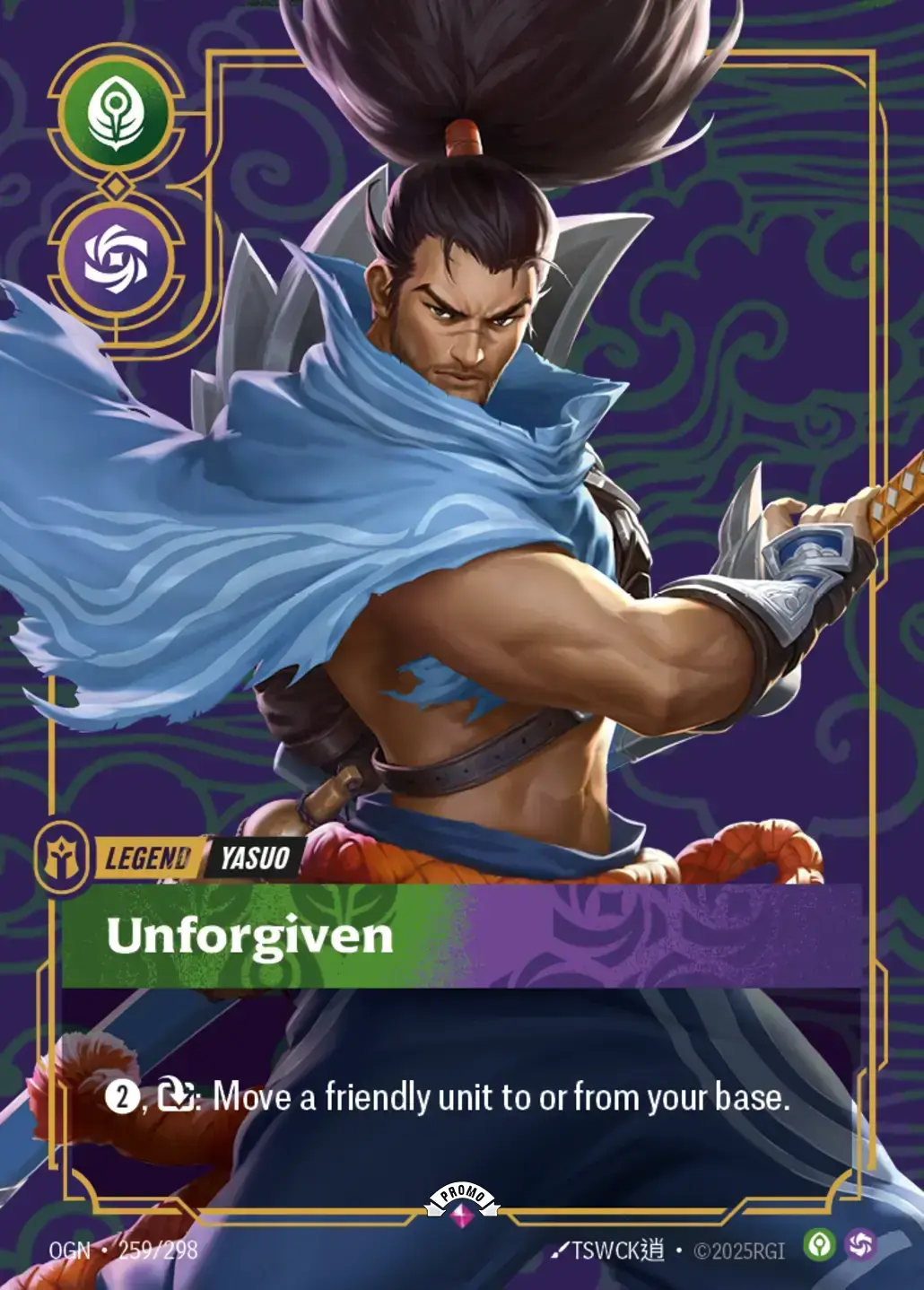 Yasuo Unforgiven - OGN-259-p - Promotional Cards - Riftbound card
